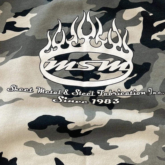 Camo Hoodie Sweatshirt Black Gray size 2X (has Company logo see photos) - Picture 6 of 16